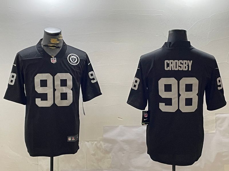 Men Oakland Raiders #98 Crosby Black Second generation 2024 Nike Limited NFL Jersey style 2->oakland raiders->NFL Jersey